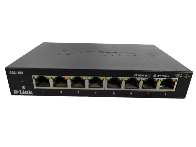 D-Link 8 Port Gigabit Unmanaged Metal Desktop Switch DGS-108 !