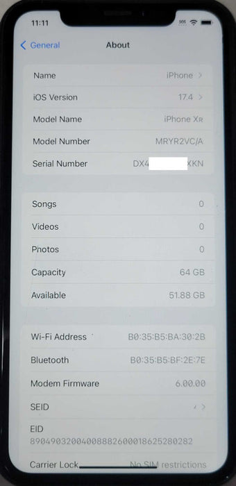 Apple iPhone XR 64GB UNLOCKED Q_