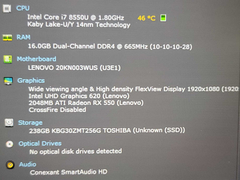 Lenovo ThinkPad E480 | i7-8550U| Radeon RX 550| 16GB DDR4| 256GB SSD | READ Î²