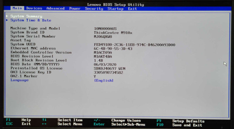 Lenovo ThinkCentre M910x, i5-7500 3.4GHz, 8GB RAM, 256GB Nvme, WiFi, w/ PWR