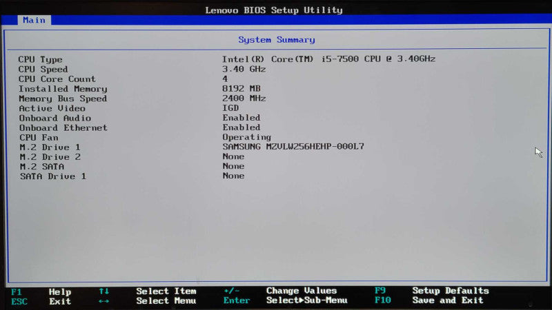 Lenovo ThinkCentre M910x, i5-7500 3.4GHz, 8GB RAM, 256GB Nvme, WiFi, w/ PWR
