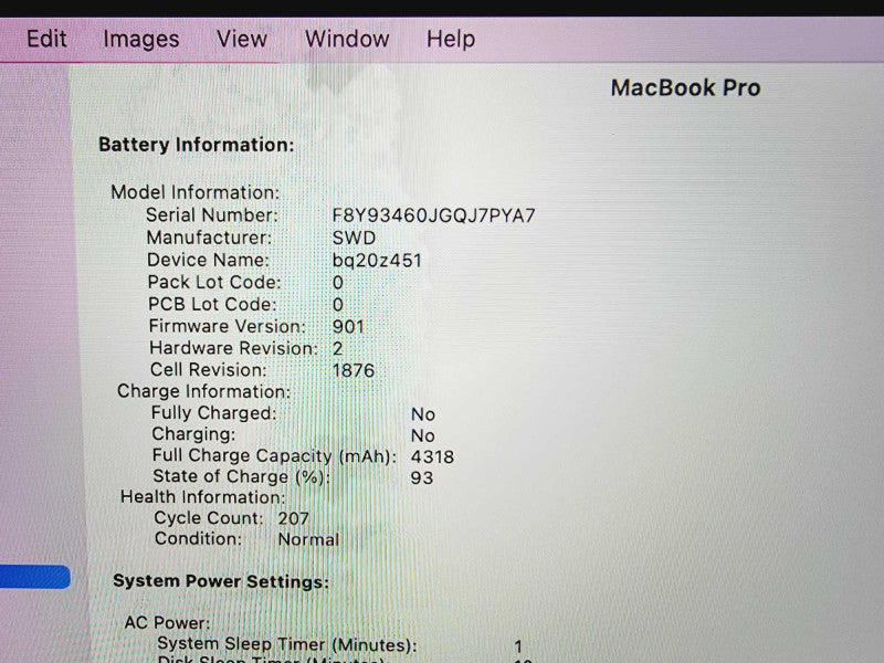 Apple Macbook Pro 2019 13\\" Core i5-8279U @ 2.4GHz 8GB DDR3 250GB SSD (