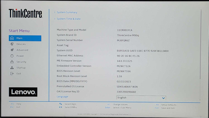 Lenovo ThinkCentre M90q, i5-10500 3.10Ghz, 24GB RAM, 256GB NVMe, WiFi w/PWR