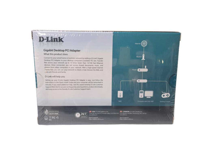 New | D-Link DGE-530T  | Gigabit Desktop PCI Network Ethernet Adapter Q)