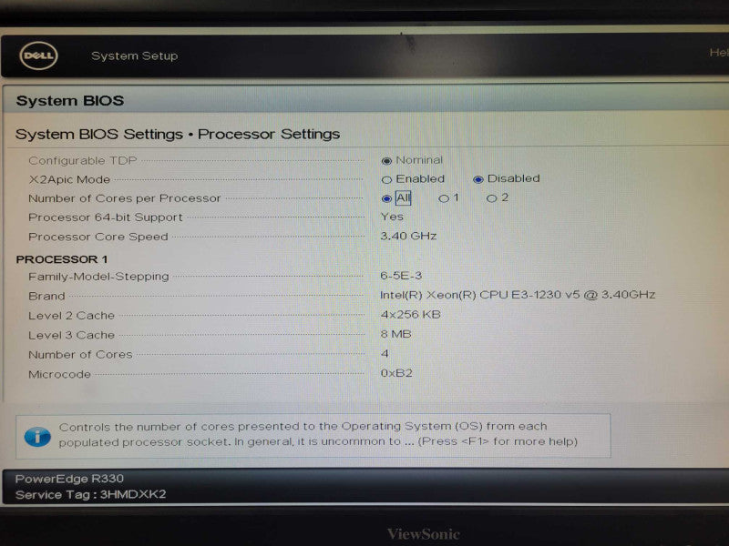 Dell PE R330 Xeon E3-1230V5 3.4GHz PERC H330 1x PSU, NO RAM/HDD _