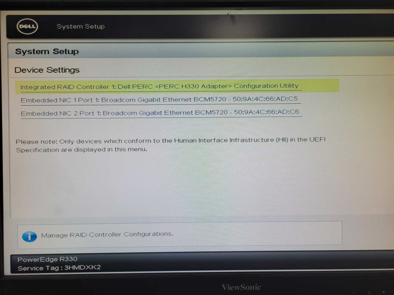 Dell PE R330 Xeon E3-1230V5 3.4GHz PERC H330 1x PSU, NO RAM/HDD _