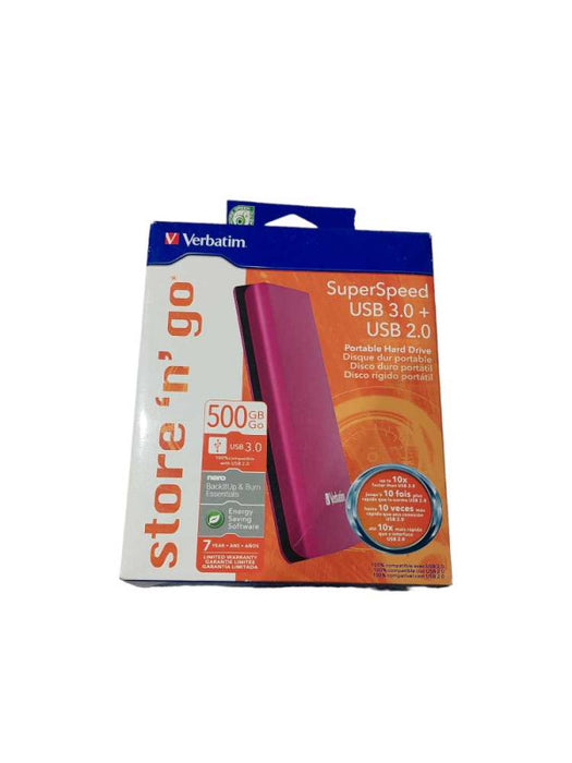 Verbatim 500GB Superspeed USB 3.0+ USB 2.0 portable hard drive. new  :