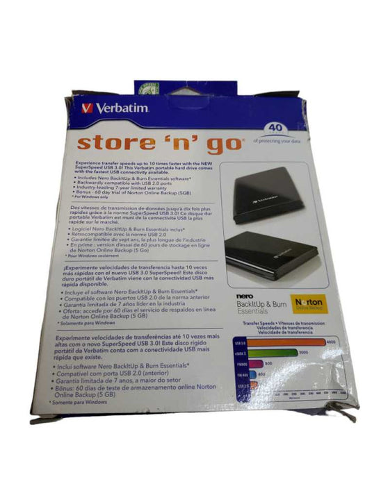 Verbatim store \\'n\\' go 500GB 2.5\\" Portable HDD +