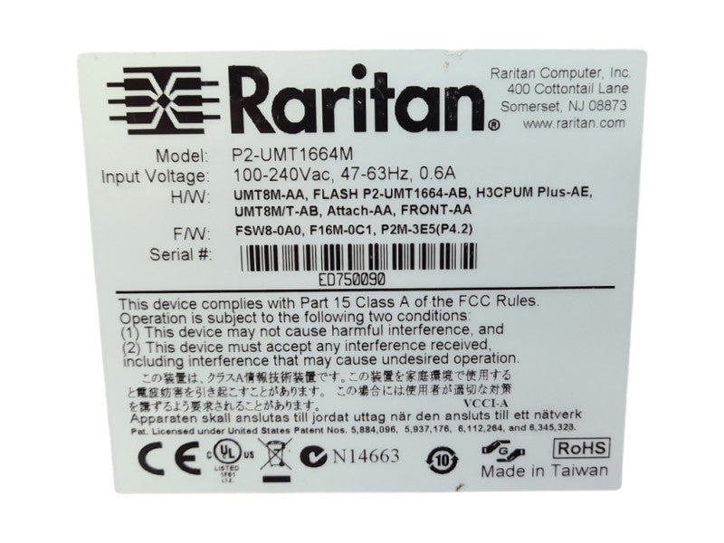 Raritan Paragon P2-UMT1664M 64-Port KVM switch rackmount, READ
