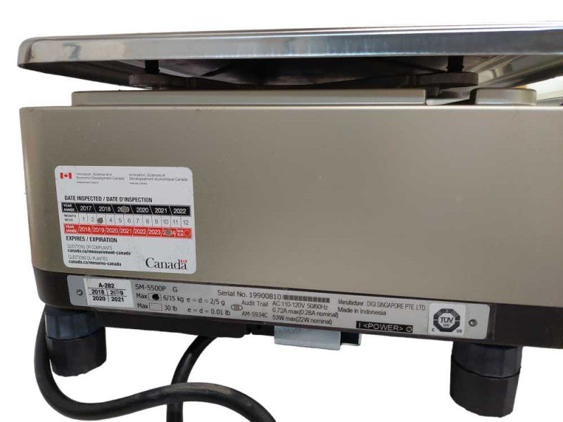 Digi Pc Based System Scale Printer Model # SM-5500P (Bench-Type) Max# 6/15kg =