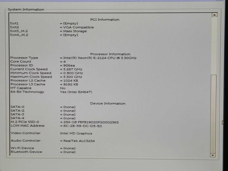Dell Precision 3430, Xeon E-2124G 3.40GHz, 16GB RAM, 256GB Nvme