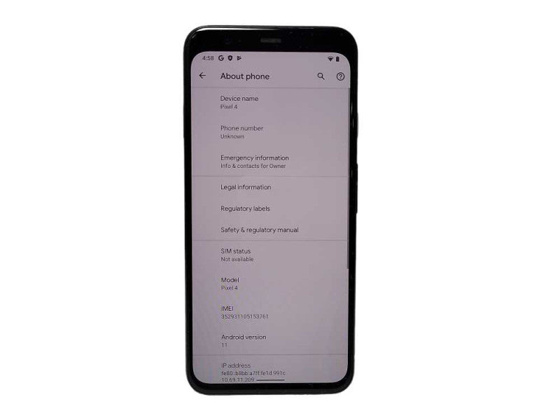 Google Pixel 4 64GB Black READ $