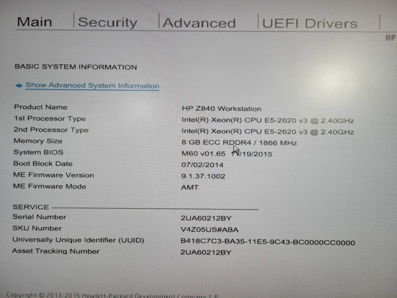 HP Z840 Workstation 2x Xeon E5-2620 v3 @ 2.40GHz 8GB DDR4 AMD FIREPRO W7100  !