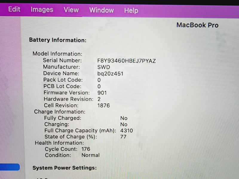 Apple Macbook Pro 2019 13\\\\\\" Quad-Core i5-8279U @ 2.4GHz 8GB DDR3 250GB SSD [A1989] (