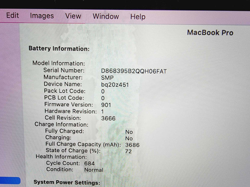 Apple Macbook Pro 2017 13\\\\\\" Core i5-7360U @ 2.3GHz 8GB DDR3 120GB SSD [A1708] (
