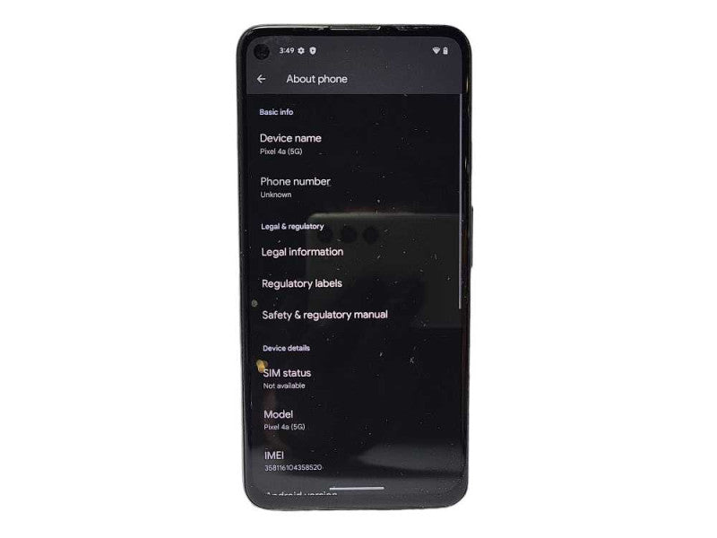 Google Pixel 4a 128GB Black READ $