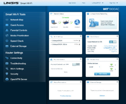 Linksys WRT1900AC AC1900 Dual-Band WiFi Router %