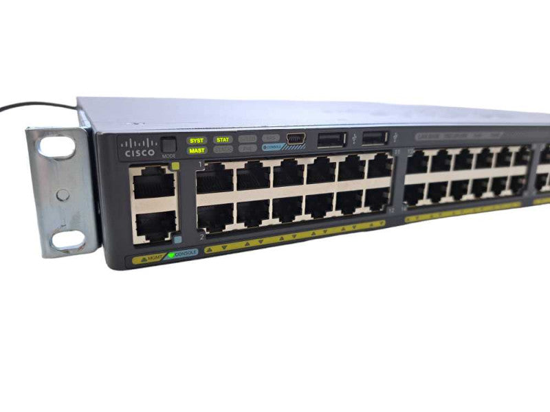 Cisco WS-C2960X-48FPD-L | 48 Port Gigabit PoE+ 740W 2x 10G SFP+ | Stack Mod  )