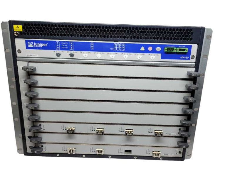 Juniper MX480 Internet Router + 2x DPCE-R-4XGE 10GB Eth XFP %