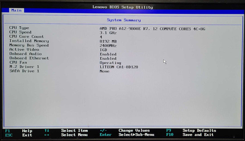 LENOVO M715q, AMD A112-9800E R7, 8GB, 128GB NVMe, WiFi, w/PWRADPTR