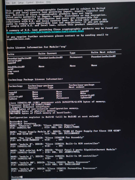 Cisco ISR4331/K9 Integrated Services Router  NO CPU CLOCK ISSUE _