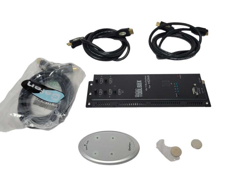 Gefen tool box 4x1 switcher for hdmi 4-to-1 Display, w/ Remote and 3x HDMI Ca _