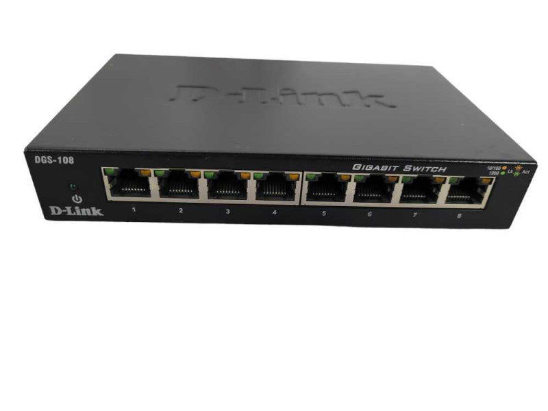 D-Link 8 Port Gigabit Unmanaged Metal Desktop Switch DGS-108 !