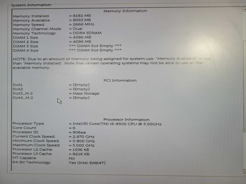 Dell OptiPlex 7060 SFF Desktop | i5-8500 @ 3.00GHz 8GB DDR4 256GB NVMe !