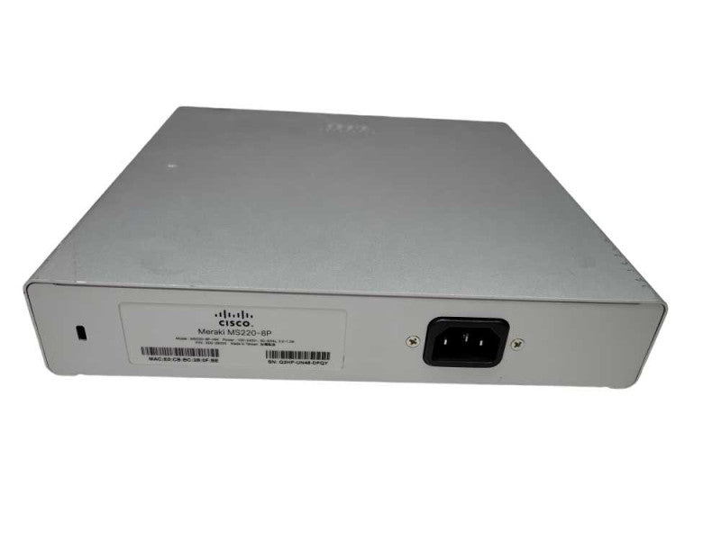 Cisco Meraki MS220-8P 8 Port GigE 124W PoE Switch (UNCLAIMED) %