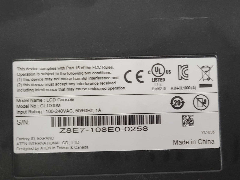 Aten CL1000M Master View Max KVM Single Rail 17\\\\\\" LCD Console _