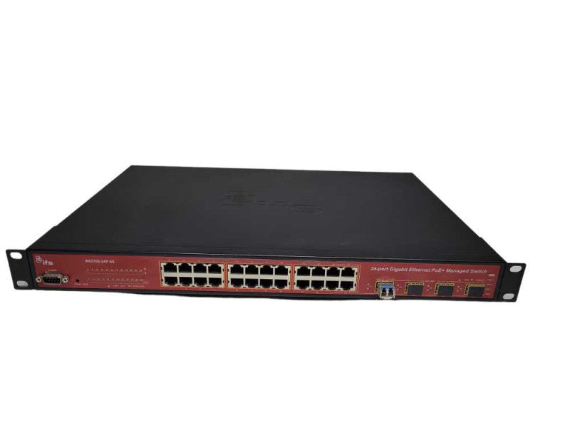 Interlogix NS3702-24P-4S 24-Port GigE 802.3at PoE w/ 4 SFP Managed Switch %