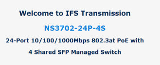 Interlogix NS3702-24P-4S 24-Port GigE 802.3at PoE w/ 4 SFP Managed Switch %