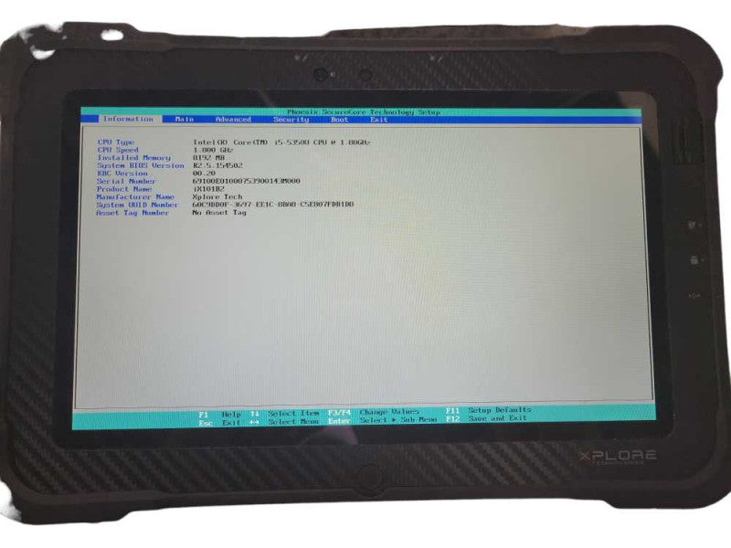Xplore IX1010B2 Rugged Tablet intel i5 -5350u 1.8GHz 8GB RAM 128SSD !