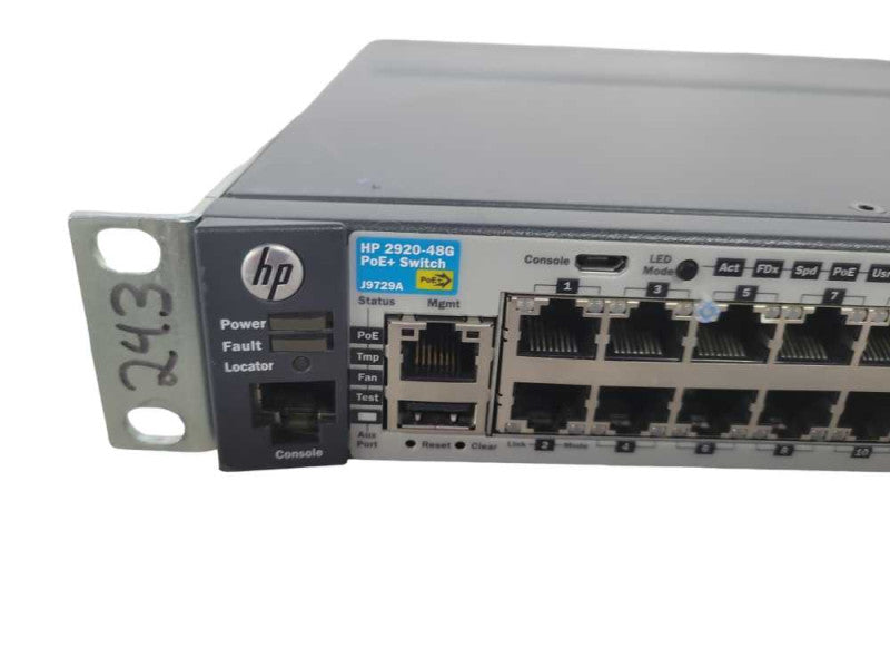 HP 2920-48G PoE+Port Gigabit Ethernet Managed Network Switch J9729A !