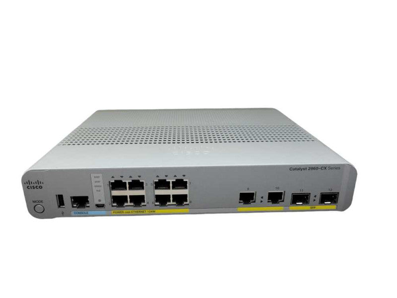 Cisco WS-C2960CX-8PC-L | 8 Port Gigabit PoE+ 124W 2x SFP | Silent Switch  Q%