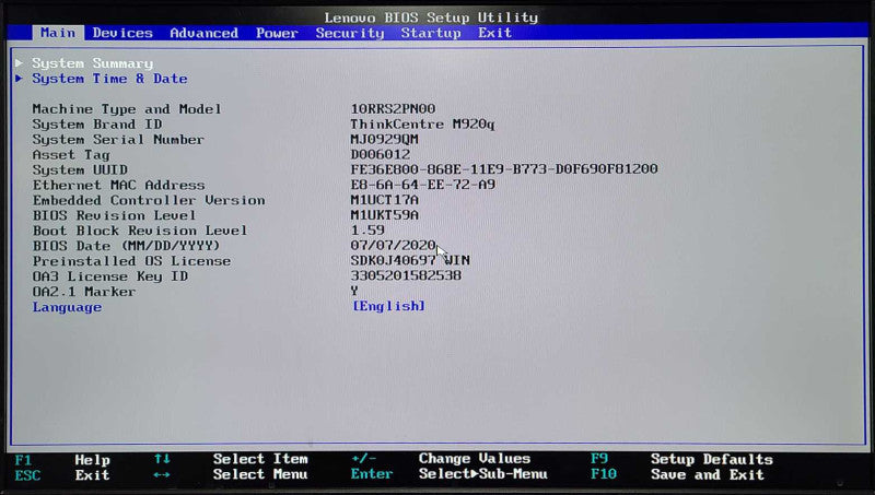 Lenovo M920q USFF, i5-8500T 2.10GHz, 16GB DDR4, 256GB Nvme, WiFi, w/PWR