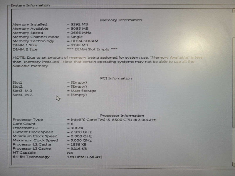 Dell OptiPlex 3060 SFF - Core i5-8500 | 8GB RAM | 256GB NVMe !