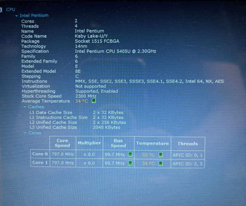 HP Laptop 14 Intel Pentium Gold 5405U@2.3GHz 12GB RAM 256GB SSD