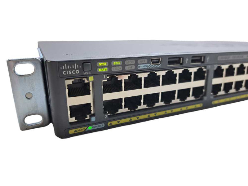 Cisco WS-C2960X-48FPD-L | 48 Port Gigabit PoE+ 740W 2x 10G SFP+ | Stack Mod Q)