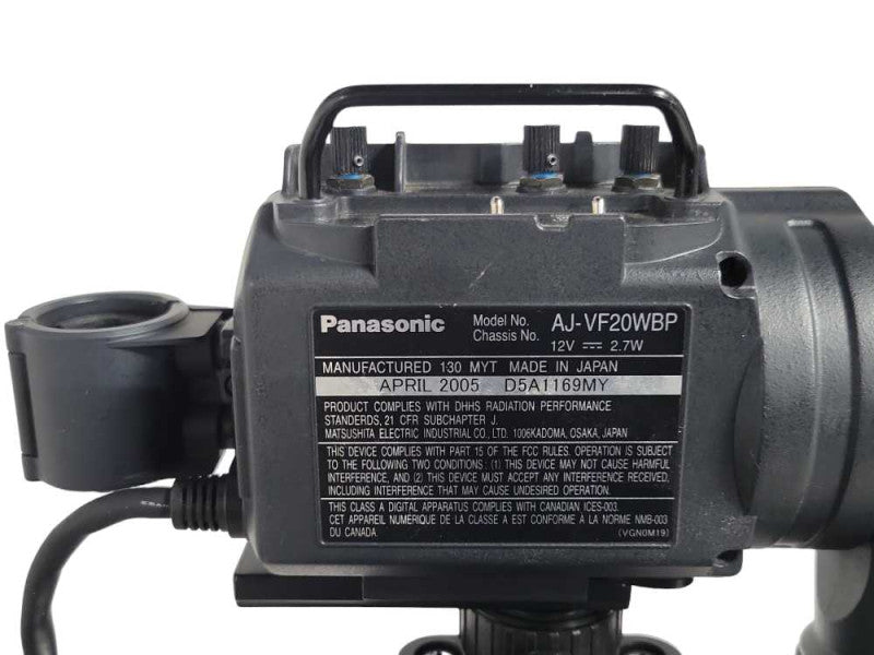 Panasonic DVCPRO SD AJ-SDX900P Camera w/ AJ-VF20WBP Viewfinder, READ _
