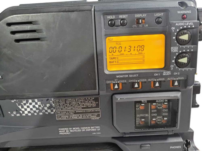 Panasonic DVCPRO SD AJ-SDX900P Camera w/ AJ-VF20WBP Viewfinder, READ _
