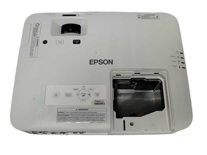 Epson PowerLite 1980WU 4400 Lumens projector, No LAMP/Remote, READ _