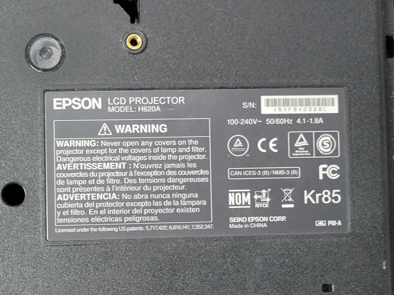 Epson PowerLite 1980WU 4400 Lumens projector, No LAMP/Remote, READ _