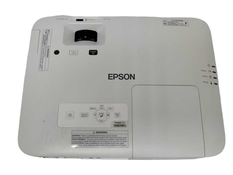 Epson PowerLite 1980WU 4400 Lumens projector, No LAMP/Remote, READ _