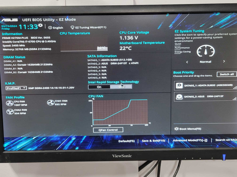 Custom/Asus Tower PC, Core I7-6700 3.4GHz, 32GB DDR4, 512GB SSD, Quadro M4000 _