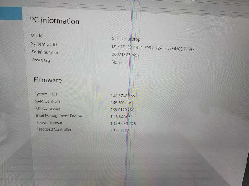 Microsoft Surface Laptop |i5-7200| 8GB DDR3| 256GB SSD | PARTS/REPAIR  Î²