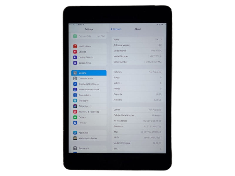 Apple iPad Mini 4 16GB (A1550)