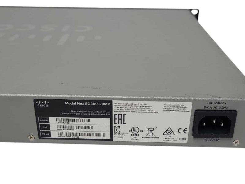 Cisco SG300-28MP 28-Port Gigabit PoE Managed Switch SG300-28MP-K9 _
