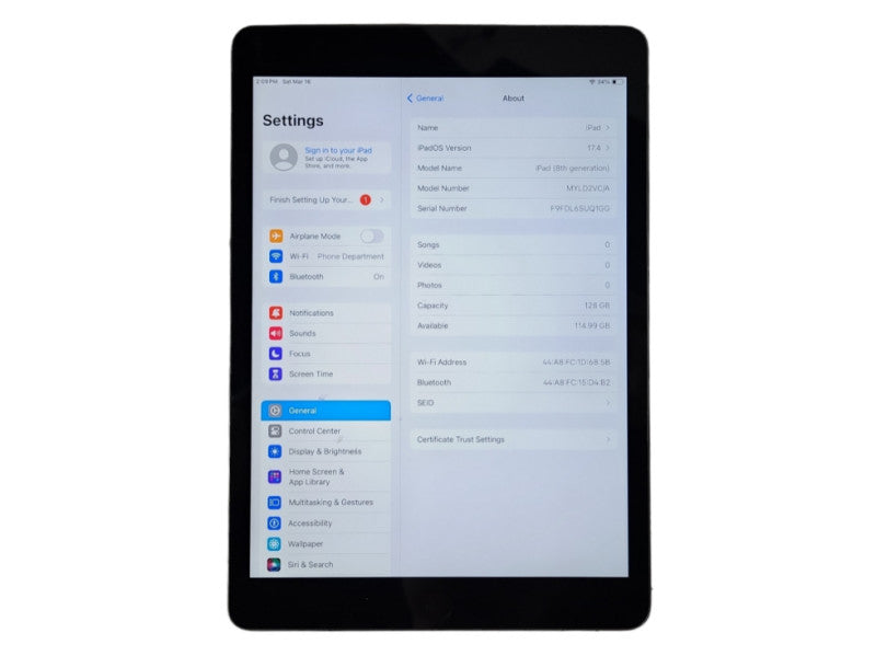Apple iPad 8th Gen 128GB (A2270)