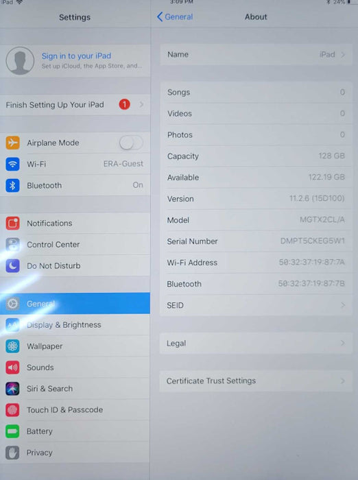 Apple iPAD AIR 2 Wi-Fi only 128GB _